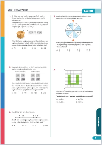 Fasikül Kitap Testi test sayfası tasarımı
