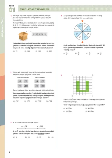 Güçlenme Testi test sayfası tasarımı