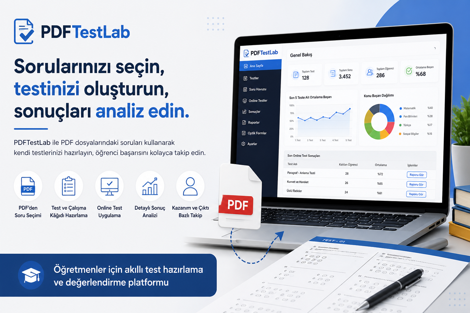 Öğretmenler İçin Test Hazırlamayı Kolaylaştıran Yeni Nesil Sistem: PDFTestLab